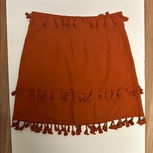 SHEIN Brown Embellished A-Line Mini Skirt